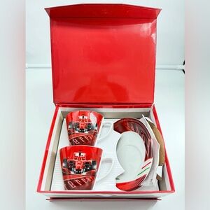 Official Ferrari F1 Formula One Demitasse/Coffee Set 2 Cups with 2 Saucers New